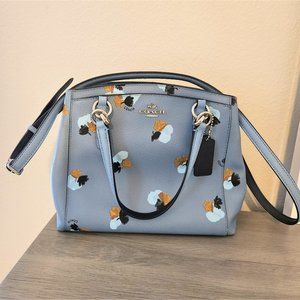 Coach Minetta 38417 Handbag Blue Floral Print